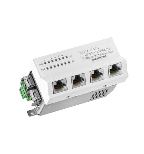 FTTO MicroSwitch 7-port 2SFP 44-57V PoE+ 4x10/100/1000T PoE+, 2x1/10GBase SFPSlot